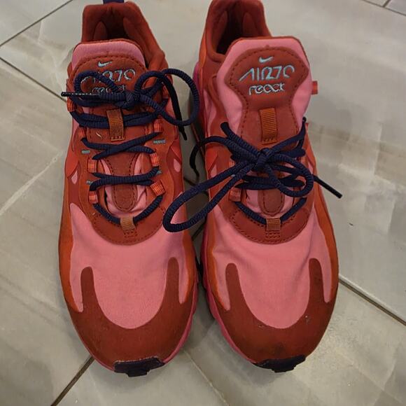 Nike Air Max 270 React Shoes Womens Size 7 AT6174-600 Running Athletic Sneakers - Picture 9 of 16